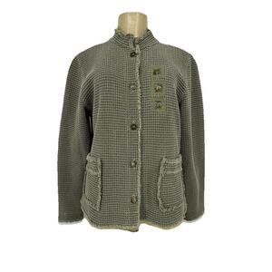 Focus Causal Life Top Women Small Waffle Knit Cardigan Jacket Lagenlook K5